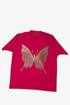 Vintage Gold Butterfly Graphic T-Shirt 9862