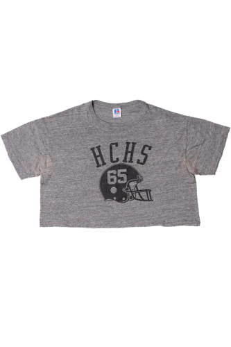 Vintage HCHS Football Crop Top T-Shirt