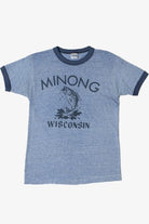 Vintage Minong Wisconsin Fishing Ringer T-Shirt