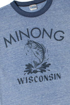 Vintage Minong Wisconsin Fishing Ringer T-Shirt