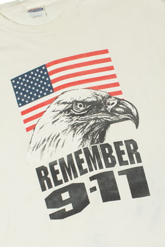 Vintage "Remember 9/11" Americana Raw Hem Muscle T-Shirt