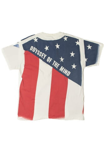 Vintage 1995 NJ State Champions American Flag All Over Print T-Shirt