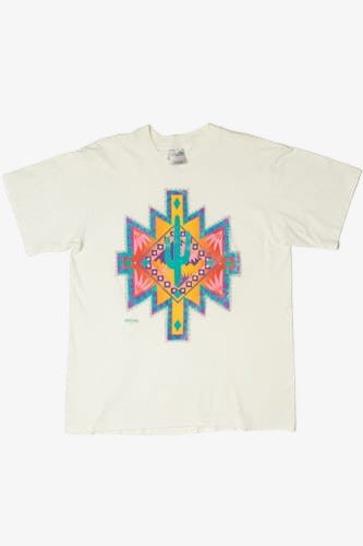 Vintage 1992 Cacti Desert Inspired Embossed Print T-Shirt