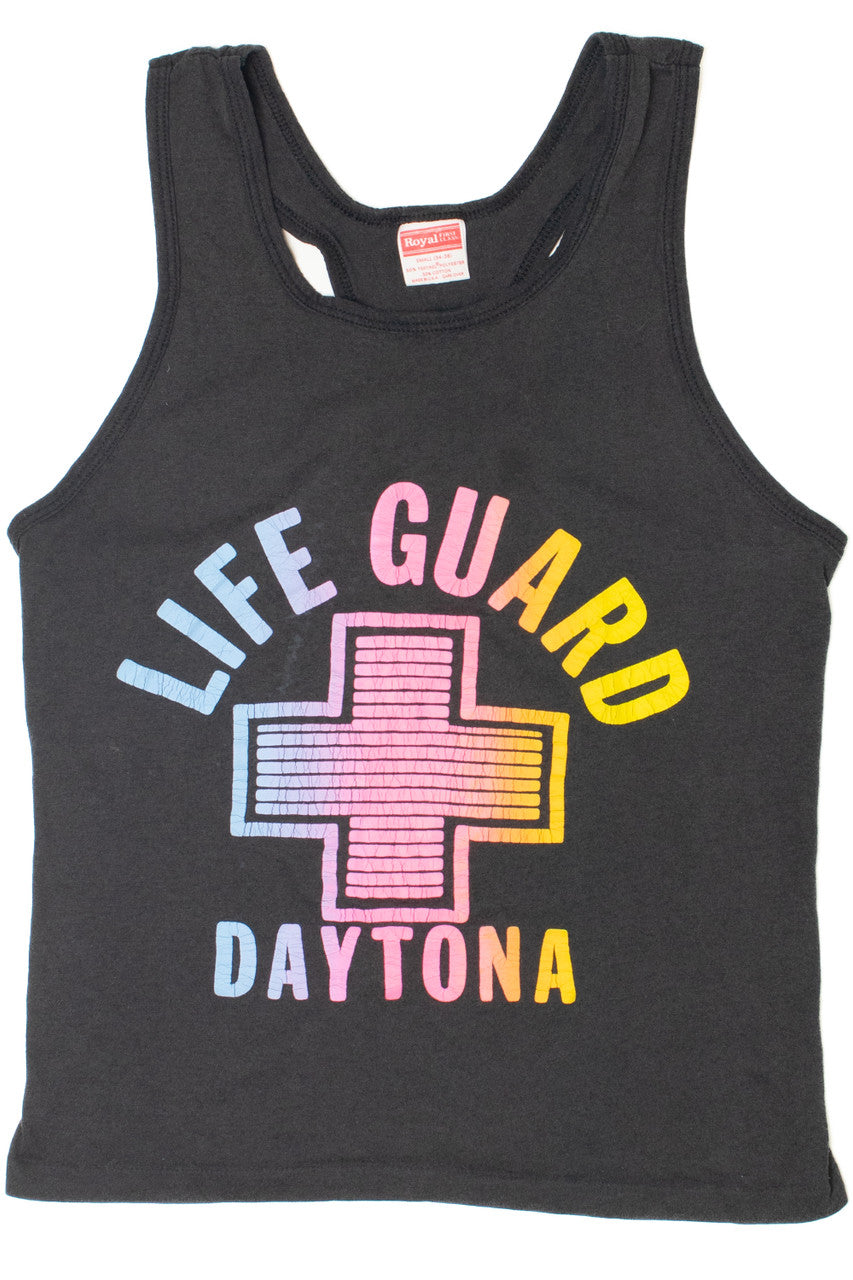 Vintage Life Guard Daytona Pastel Print Racerback Tank Top