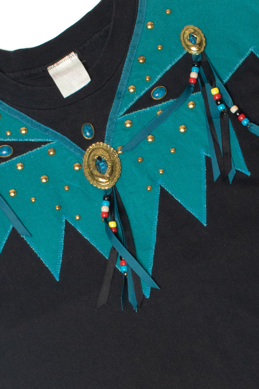 Vintage Beaded Embellished Single Stitch T-Shirt
