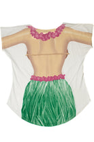 Vintage Hula Grass Skirt Beach Swimsuit Cover-Up T-Shirt (1990s)