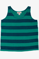 Vintage Teal & Navy Striped Tank Top
