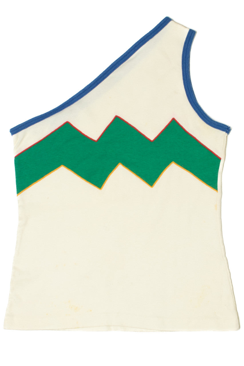 Vintage Zig Zag One Shoulder Tank Top