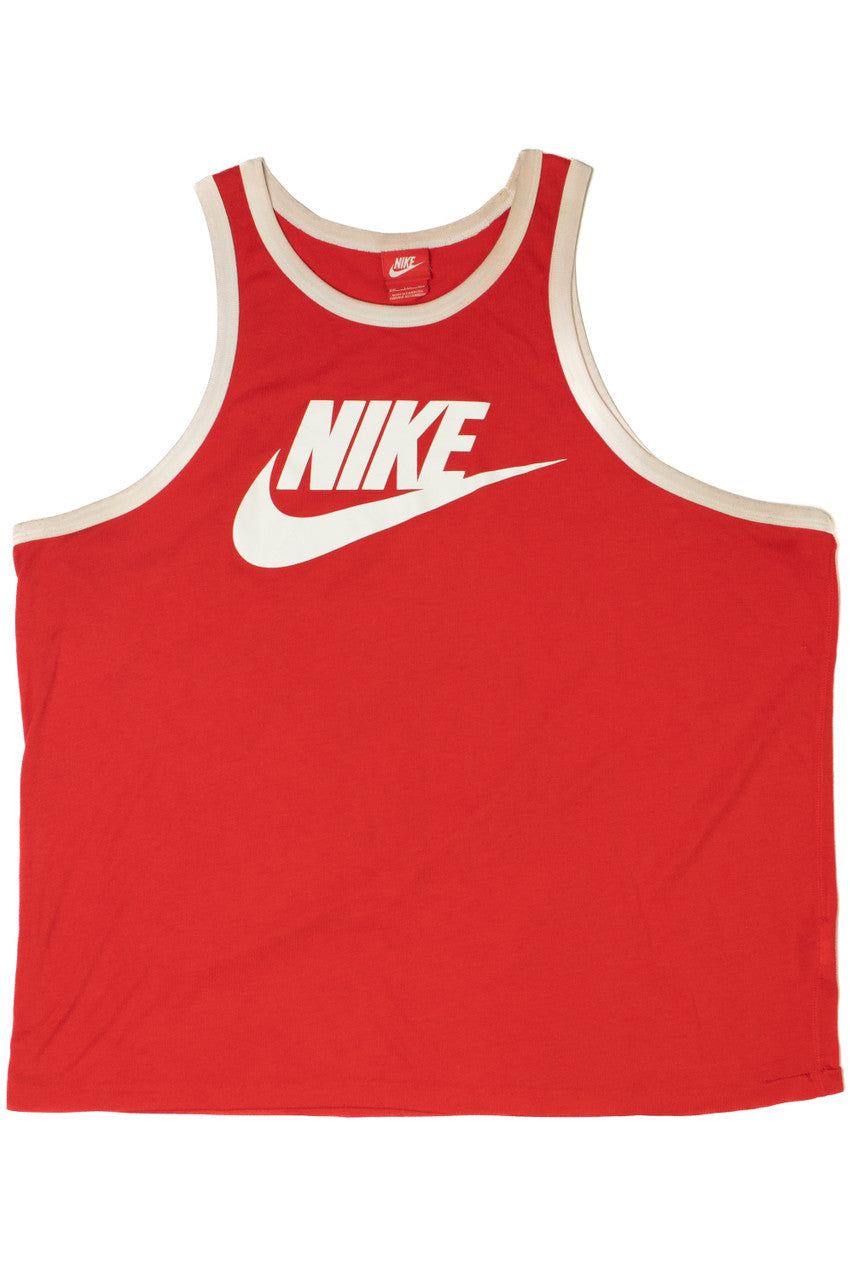 Retro Nike Swoosh Logo Ringer Tank Top