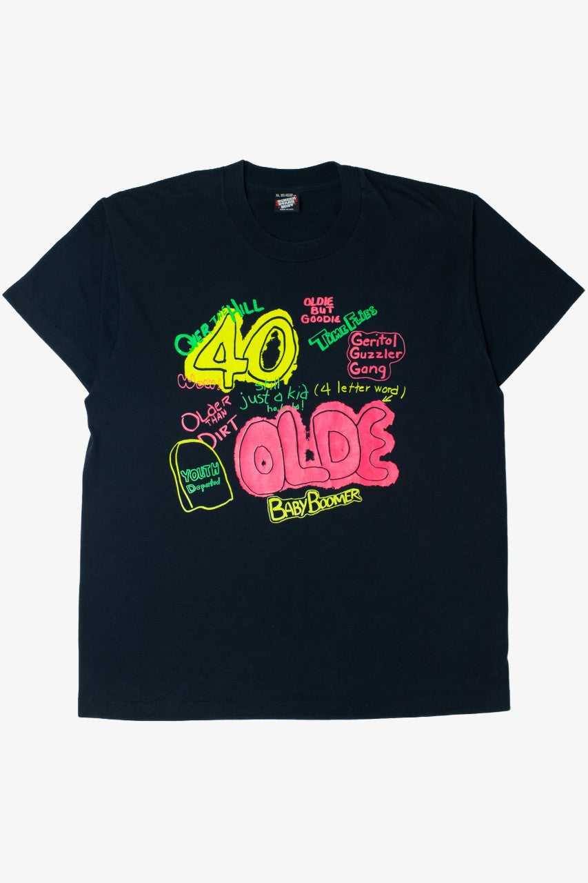 Vintage "Over The Hill 40" Single Stitch Screen Stars T-Shirt