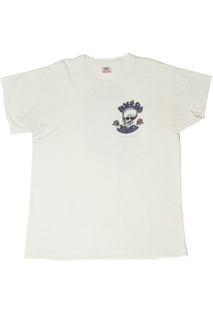 Shred Head Activewear Skeleton Cropped Sleeve T-Shirt
