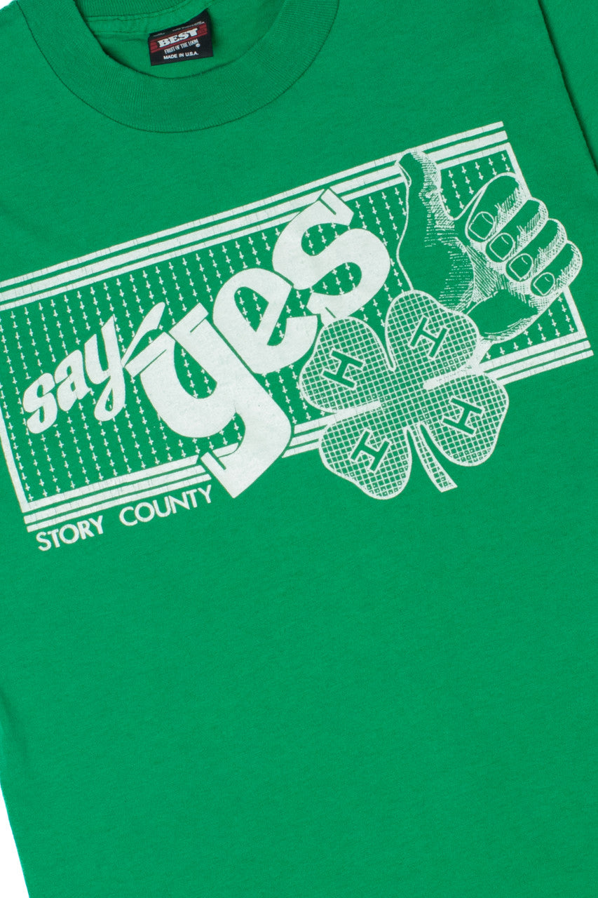 Vintage "Say Yes" Shamrock Single Stitch T-Shirt
