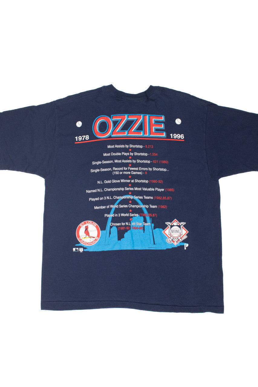 Vintage 1996 Ozzie Smith Cardinals MLB Single Stitch T-Shirt
