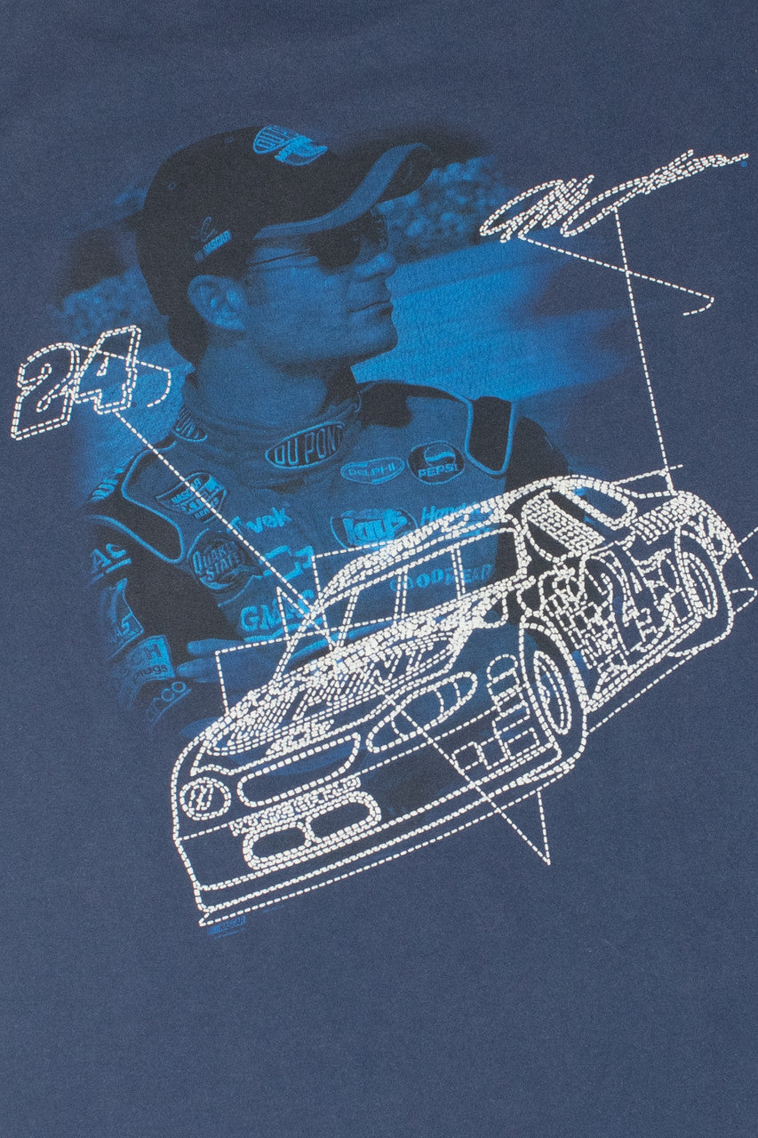 Vintage Jeff Gordon #24 Racecar Blueprint T-Shirt