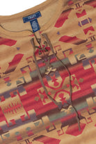 Vintage Y2K Southwest Lace-Up 3/4 Sleeve T-Shirt Top