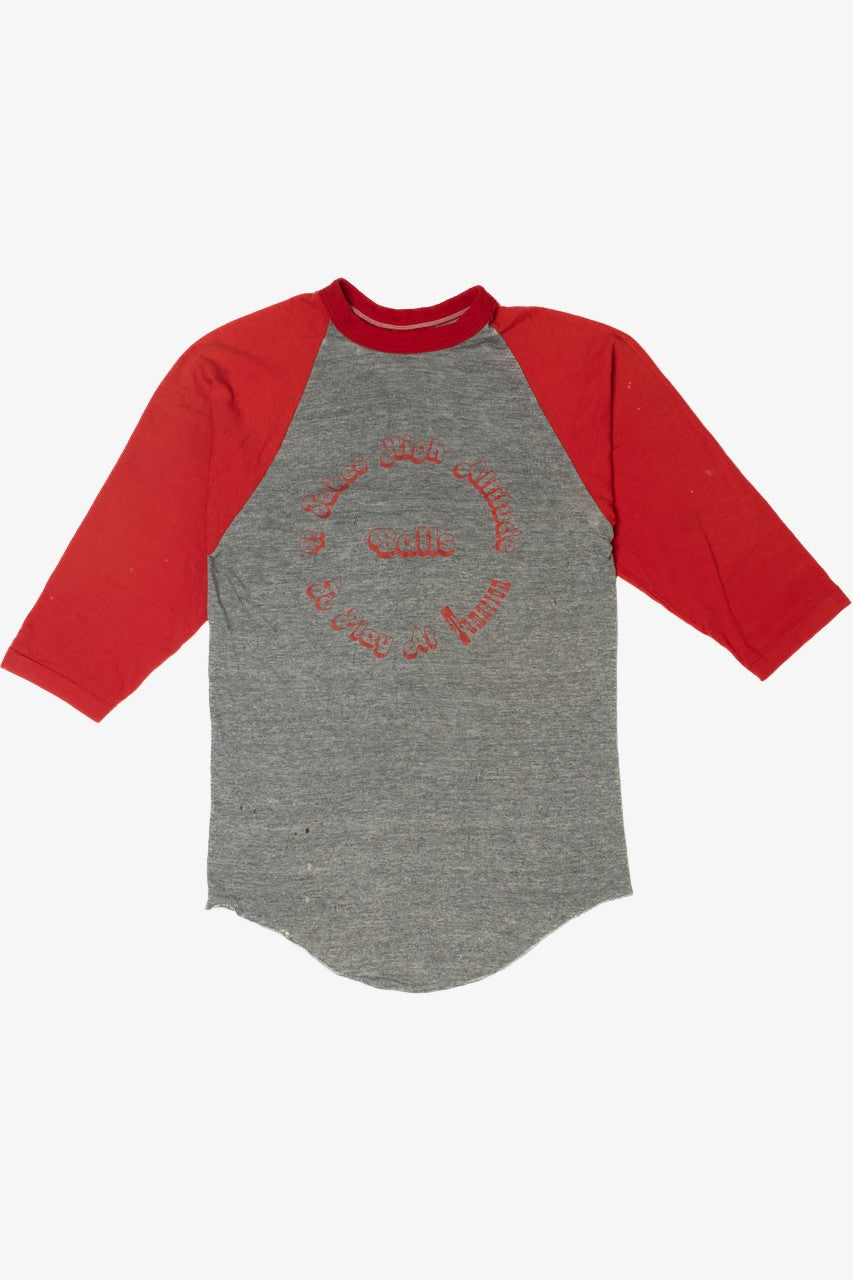 Vintage 1980s Thrashed "It Takes..." Ringer Raglan T-Shirt