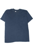 Vintage 1980's Navy Blue Blank Pocket T-Shirt