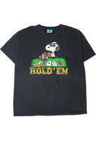 Vintage Snoopy "Joe Hold' Em" Poker T-Shirt With Velvet Embossed Detail