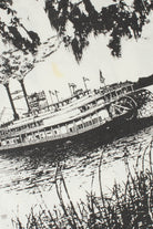 Vintage Riverboat Scene All Over Print Single Stitch T-Shirt