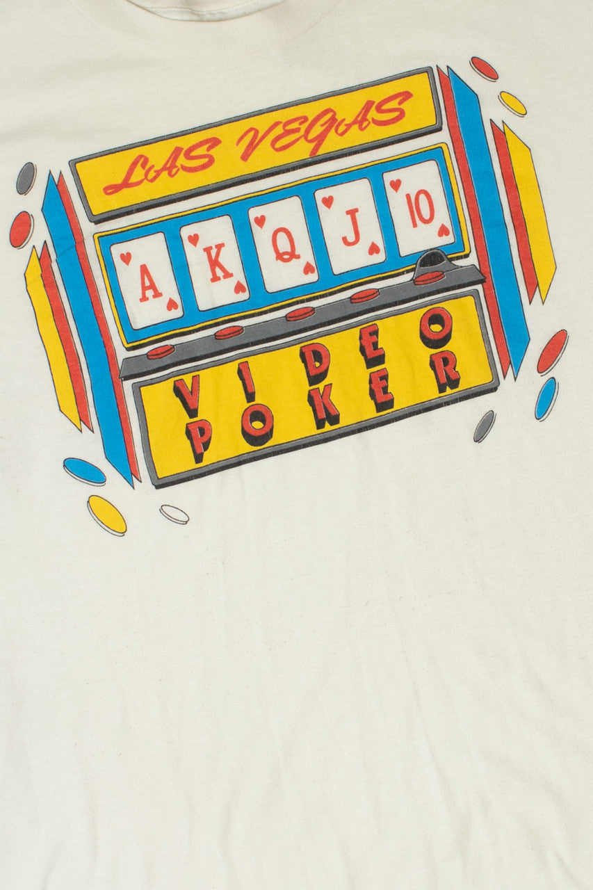 Vintage "Las Vegas Video Poker" Slot Machine T-Shirt