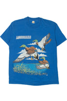 Vintage 1980's "Louisiana" Mallard Duck Embossed Print Screen Stars T-Shirt