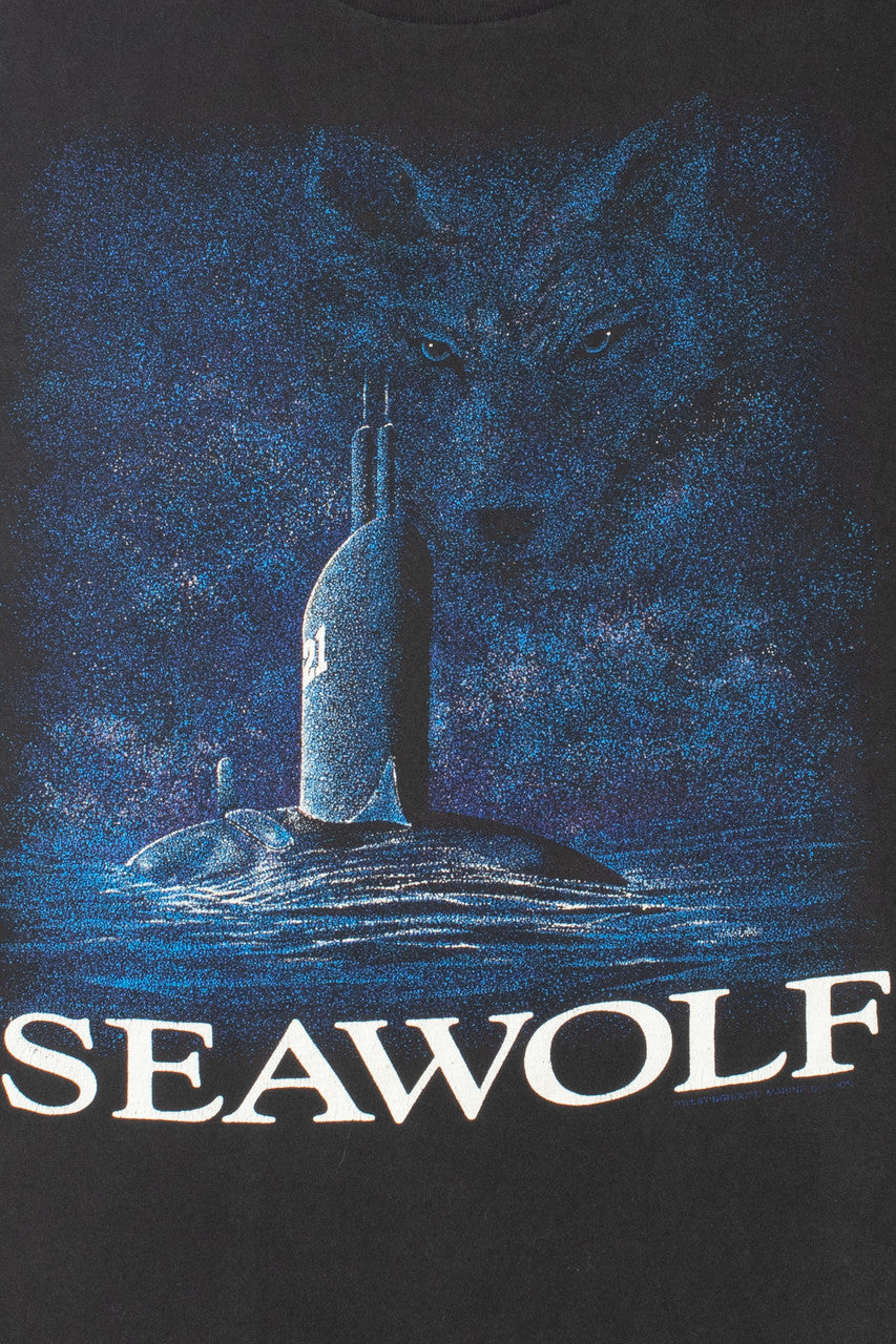 Vintage "Seawolf" US Navy Submarine Wolf T-Shirt