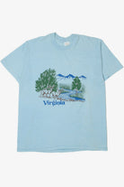 Vintage "Virginia" Deer & Mountain Scene T-Shirt