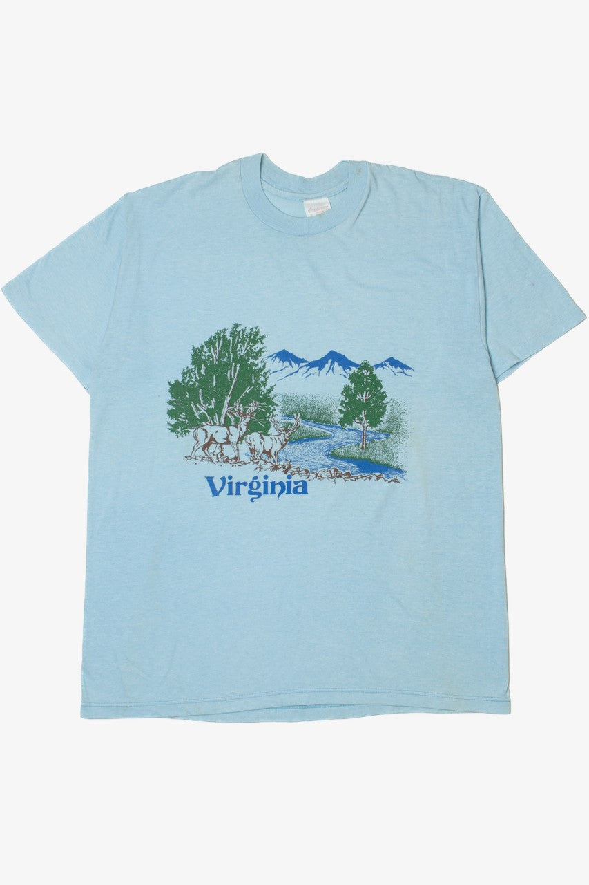 Vintage "Virginia" Deer & Mountain Scene T-Shirt