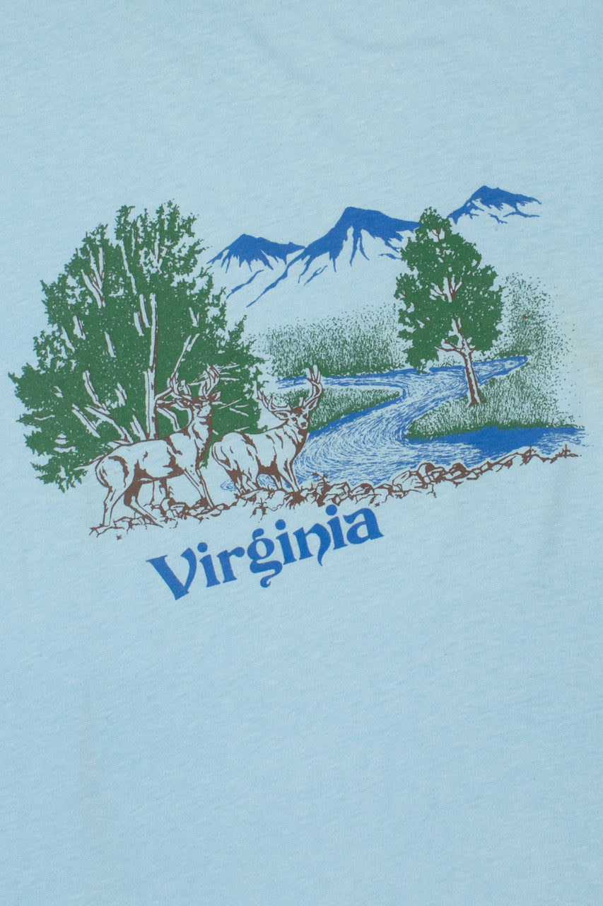 Vintage "Virginia" Deer & Mountain Scene T-Shirt