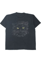 Vintage Black Cat With Bright Yellow Eyes Single Stitch T-Shirt