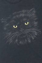 Vintage Black Cat With Bright Yellow Eyes Single Stitch T-Shirt