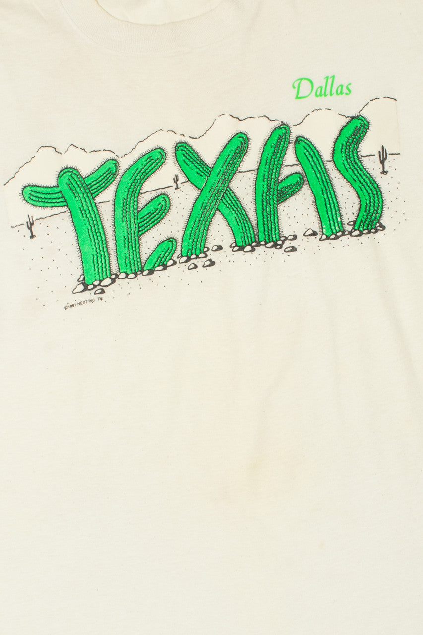 Vintage 1991 "Texas" Cacti Spellout T-Shirt
