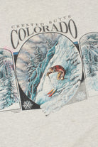 Vintage "Crested Butte Colorado" Skiing Wraparound Print T-Shirt