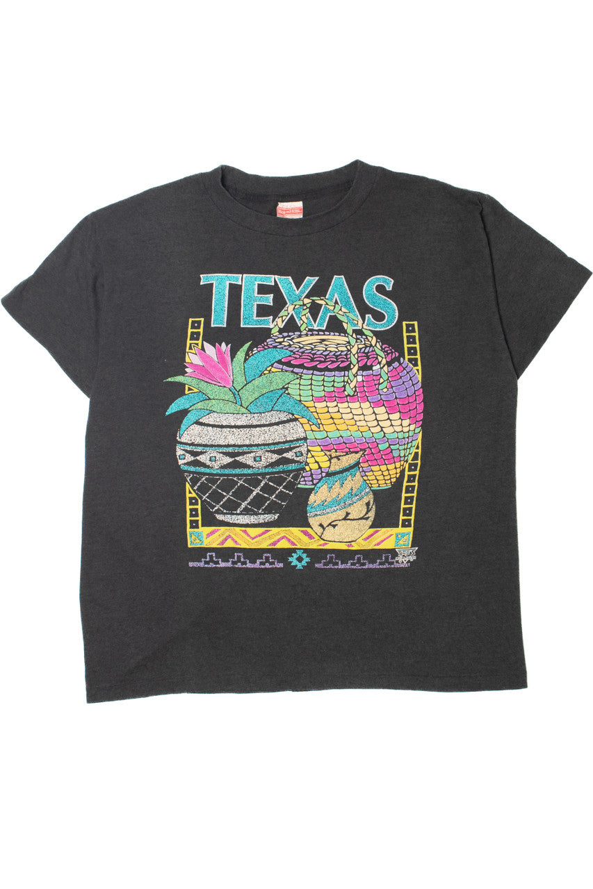 Vintage "Texas" Southwestern Embossed Print T-Shirt