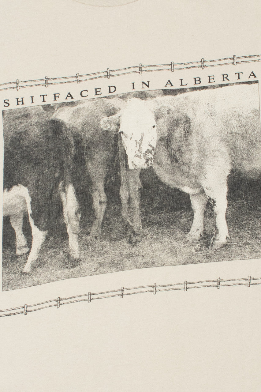Vintage "Shitfaced In Alberta" Cows Single Stitch T-Shirt