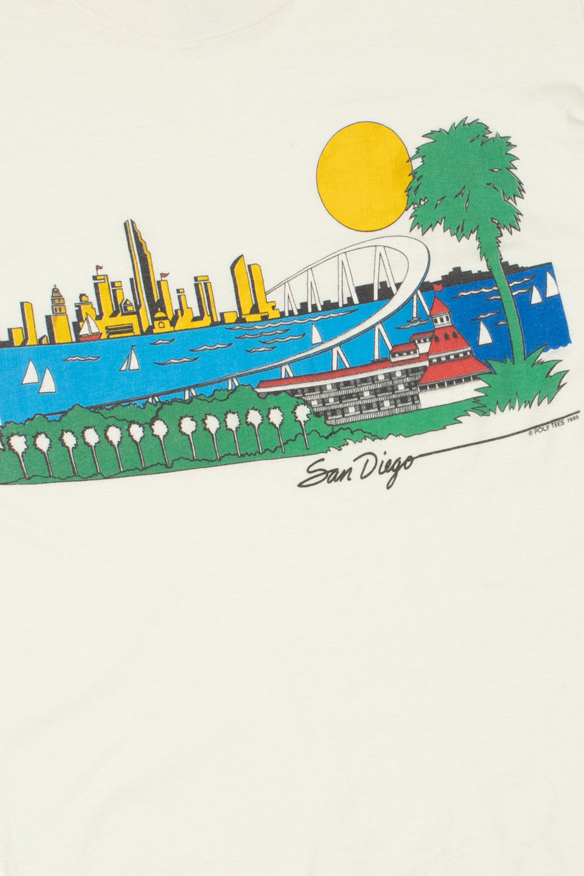Vintage 1985 San Diego Scenic Skyline T-Shirt