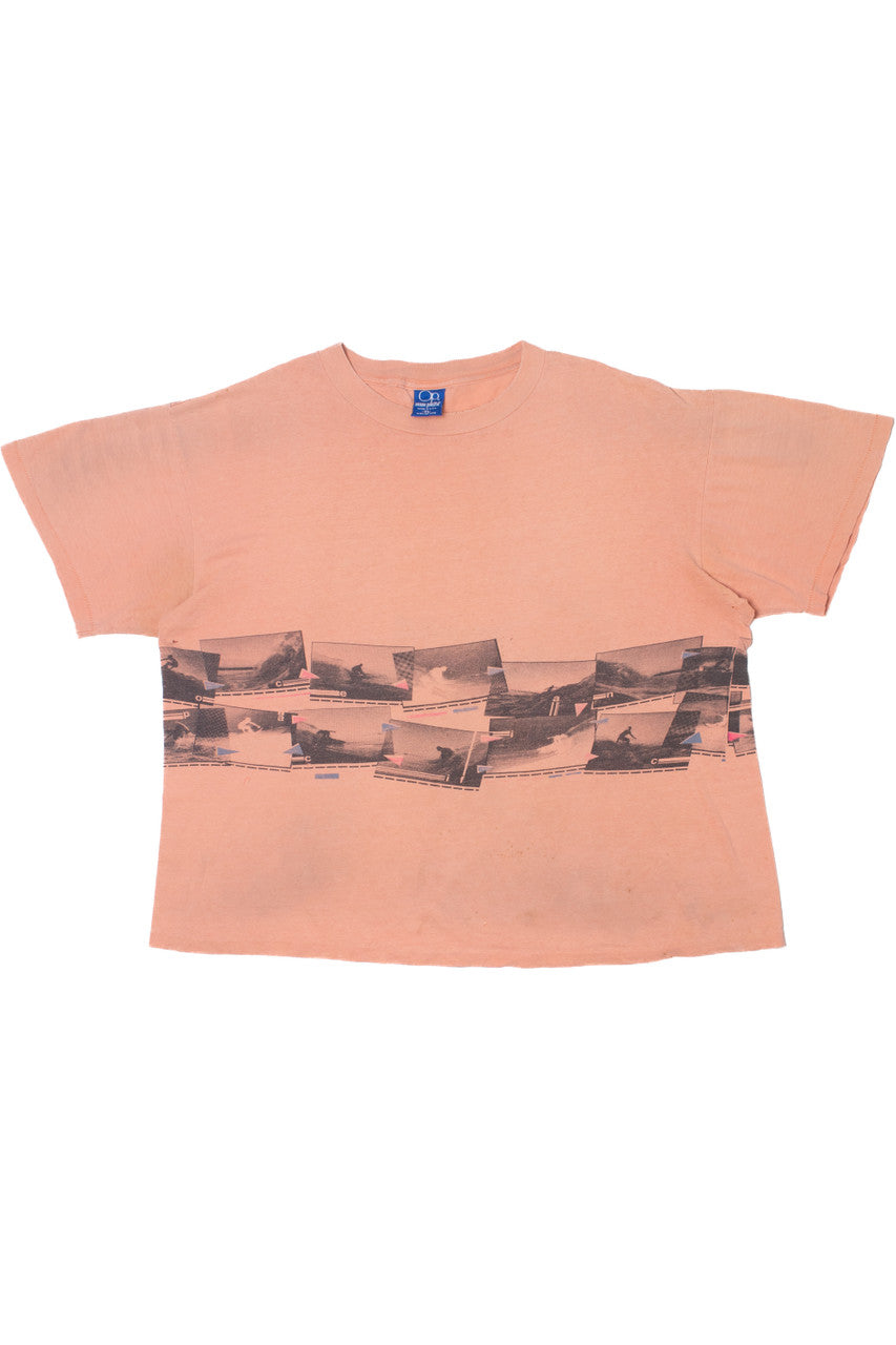 Vintage Ocean Pacific Surf Frame Wraparound Print T-Shirt