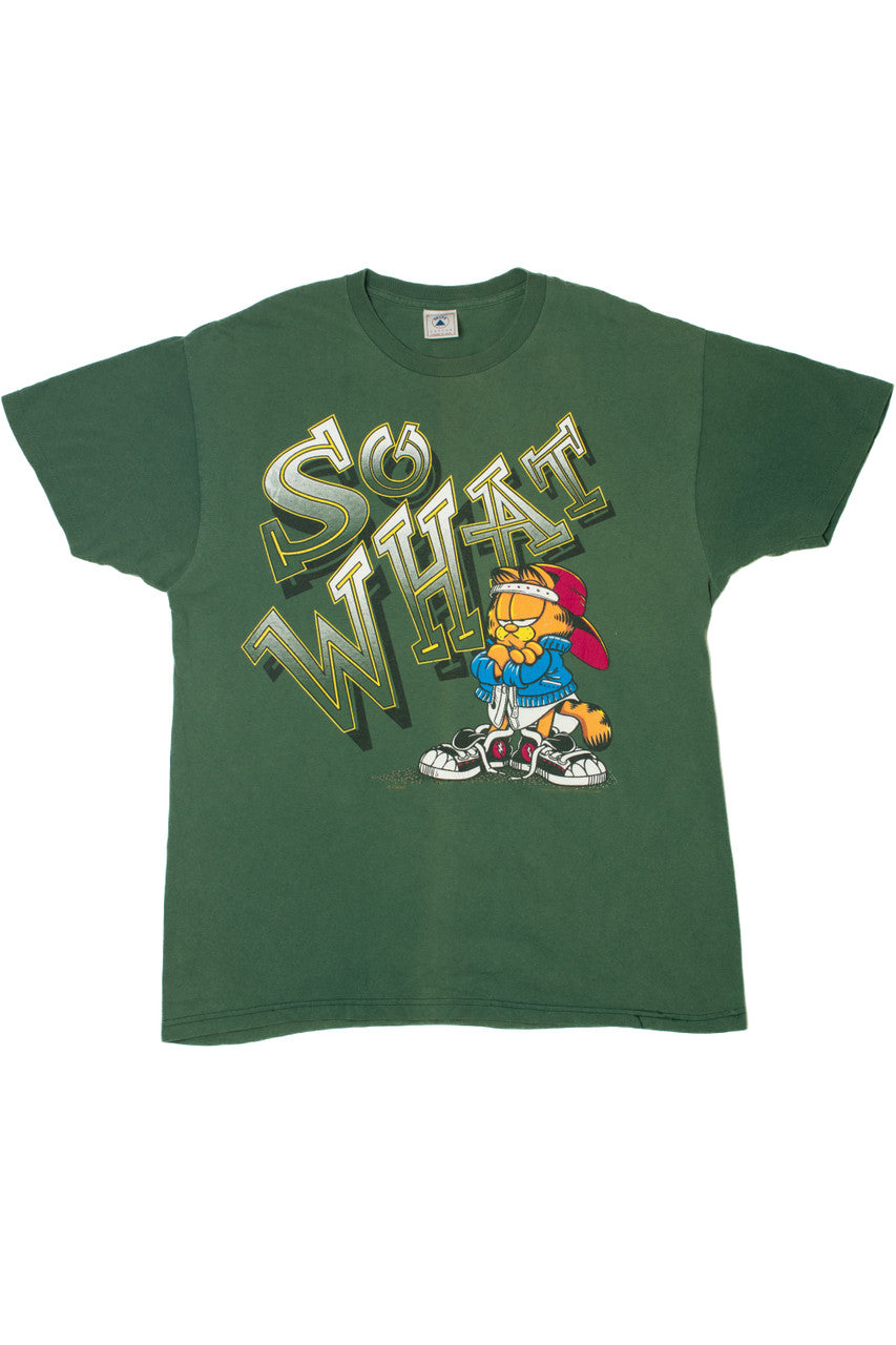 Vintage Garfield "So What" "Who Cares" Single Stitch T-Shirt