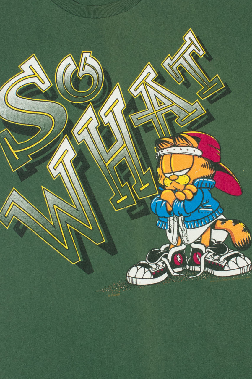 Vintage Garfield "So What" "Who Cares" Single Stitch T-Shirt