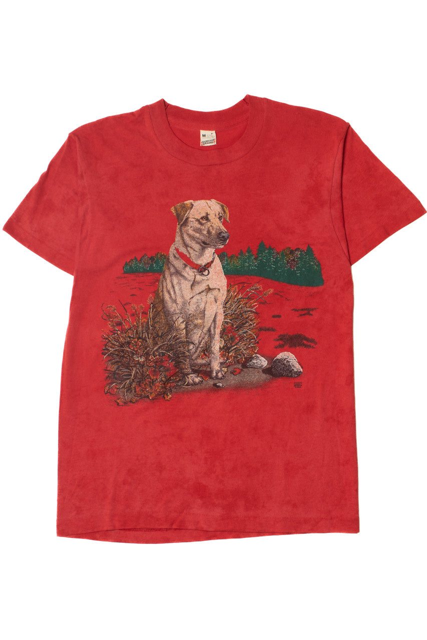 Vintage 1988 Yellow Lab Scenic Dog T-Shirt