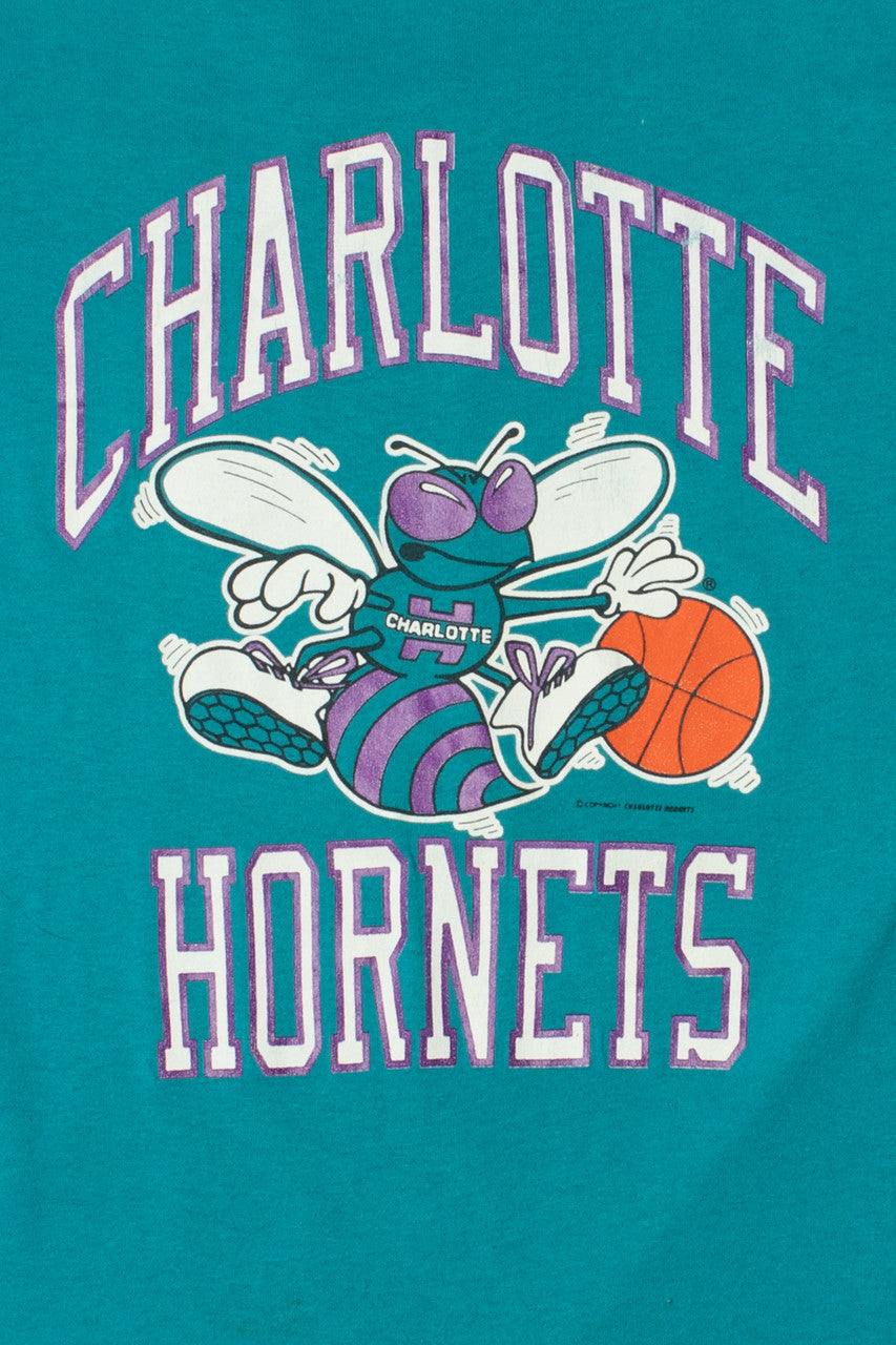 Vintage Charlotte Hornets NBA Basketball Single Stitch T-Shirt