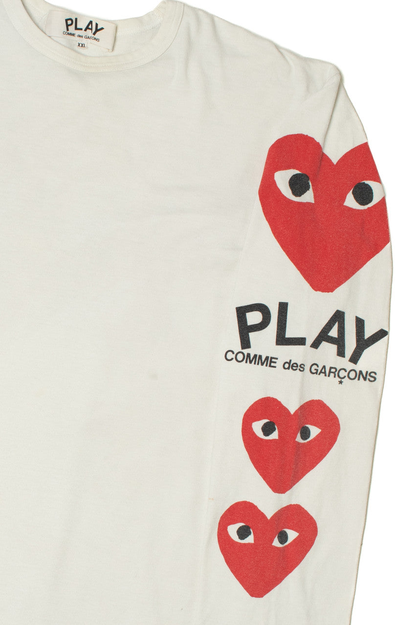 Comme Des Garcons PLAY Multi Heart Long Sleeve T-Shirt