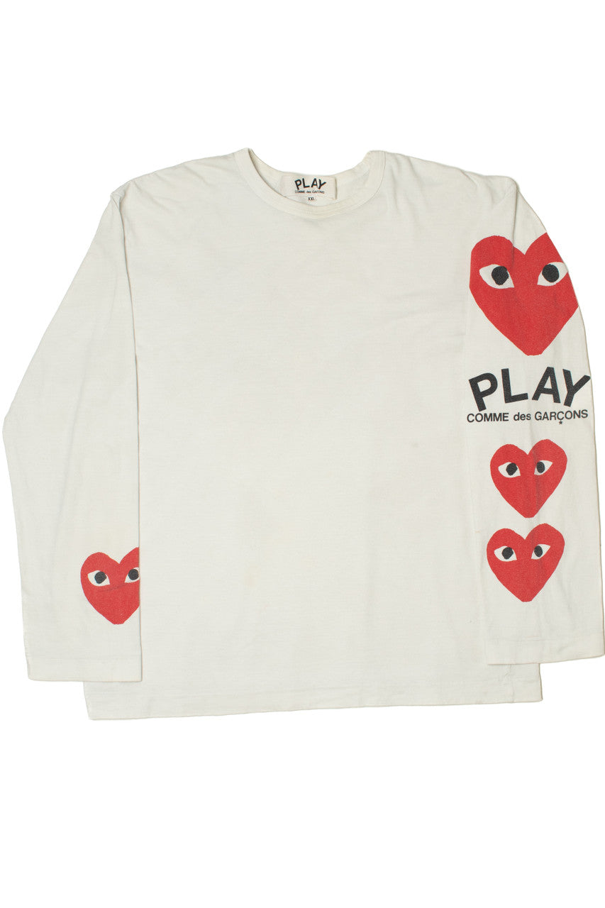 Comme Des Garcons PLAY Multi Heart Long Sleeve T-Shirt