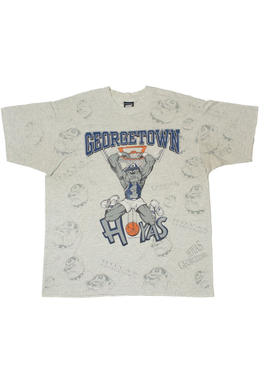 Vintage Georgetown Hoyas All Over Print Mascot T-Shirt