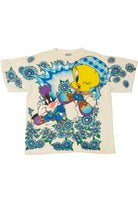 Vintage "Tweety" Flower Power Looney Tunes AOP T-Shirt