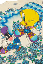 Vintage "Tweety" Flower Power Looney Tunes AOP T-Shirt