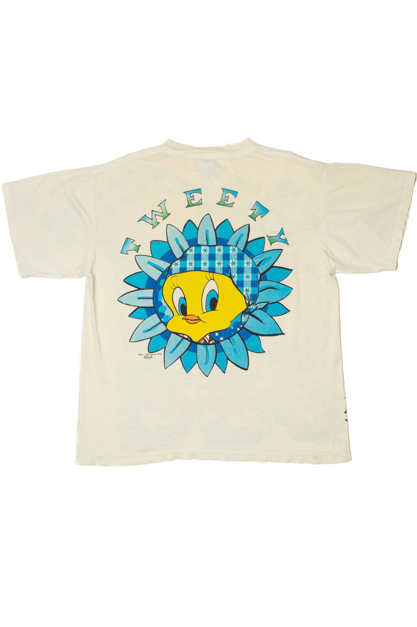 Vintage "Tweety" Flower Power Looney Tunes AOP T-Shirt