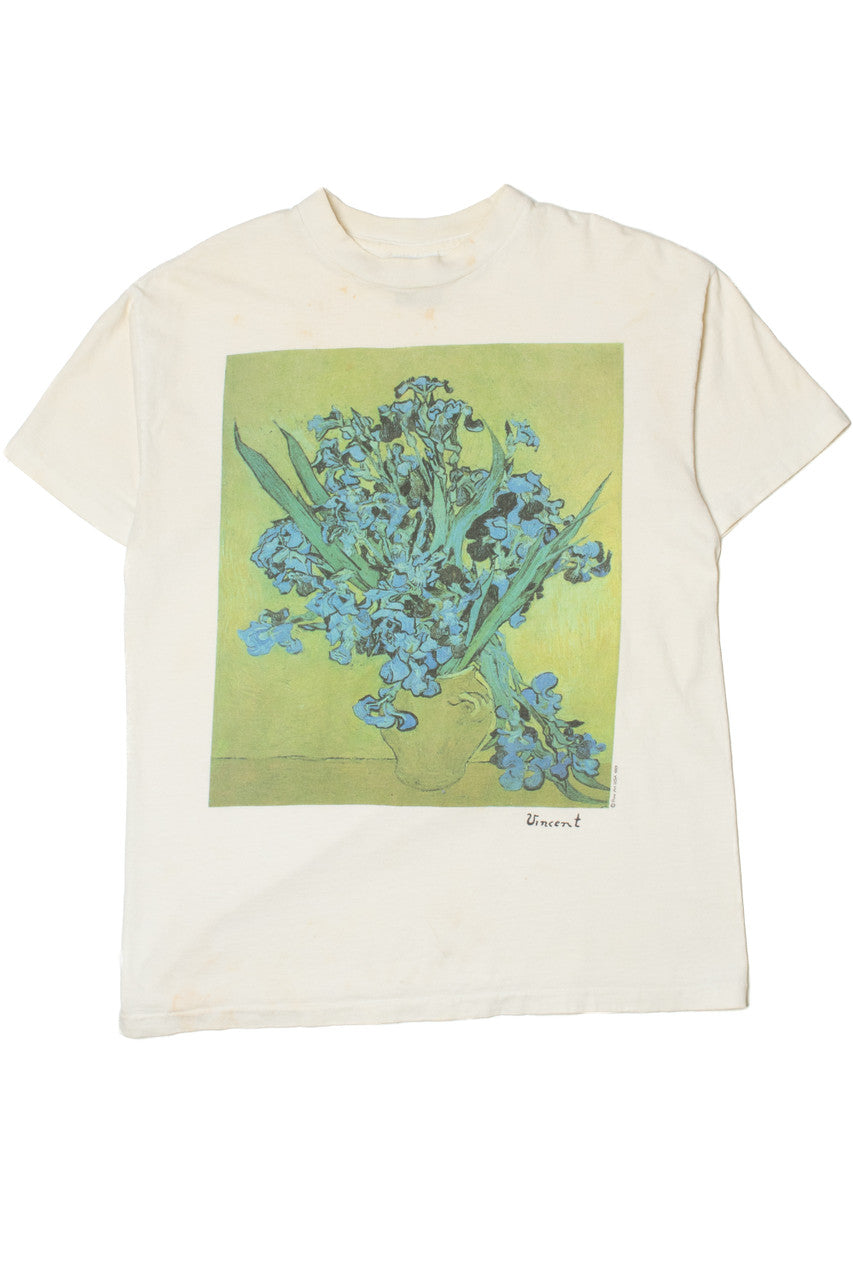 Vintage 1993 Vincent Van Gogh Irises Art Print T-Shirt