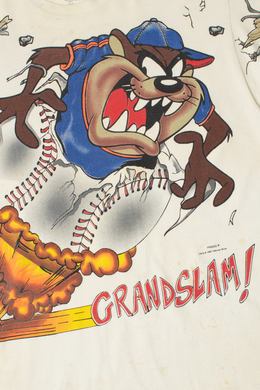 Vintage 1997 Taz Tasmanian Devil Looney Tunes "Grandslam" T-Shirt