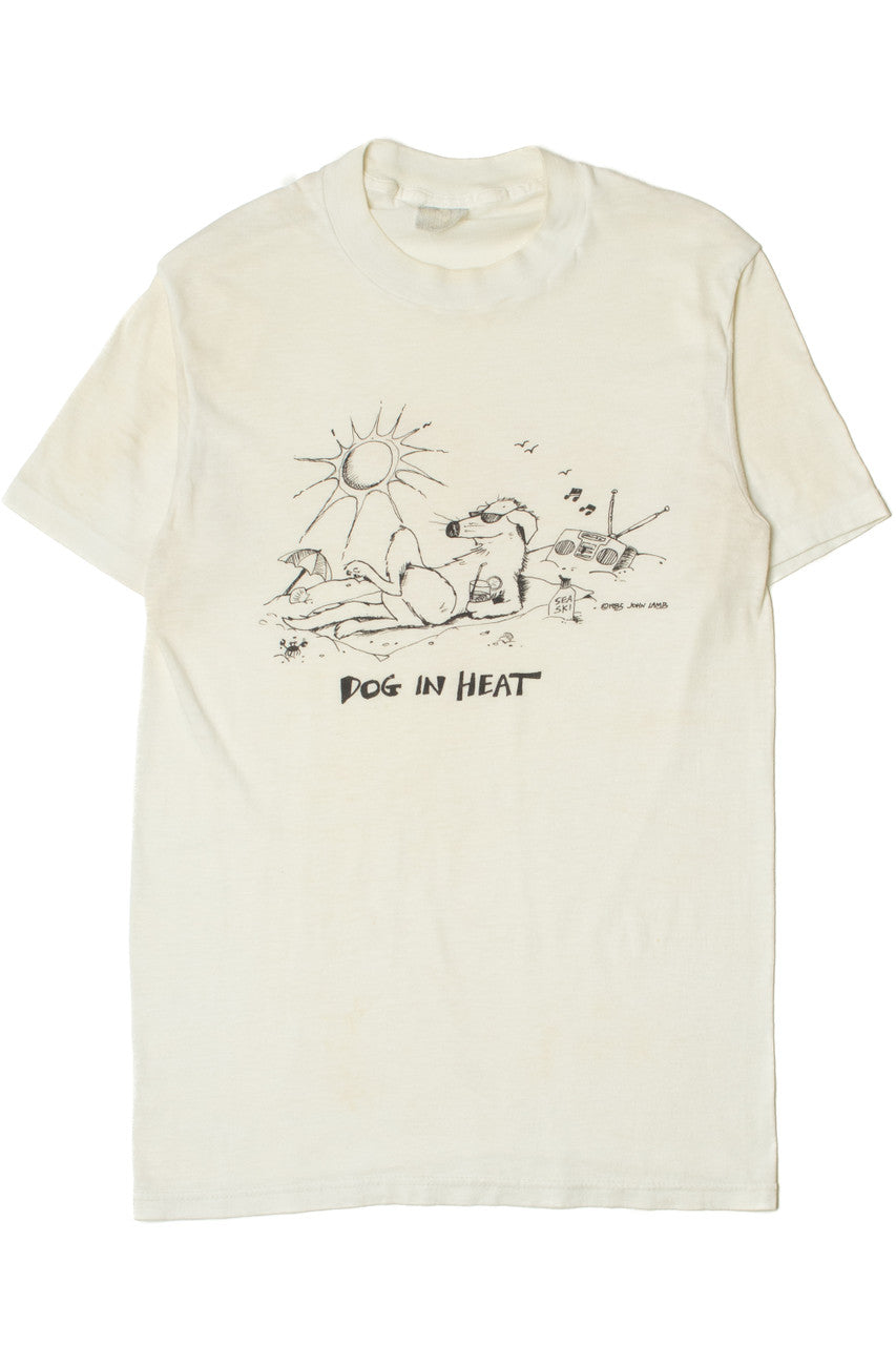 Vintage "Dog In Heat" Beach Dog Single Stitch T-Shirt